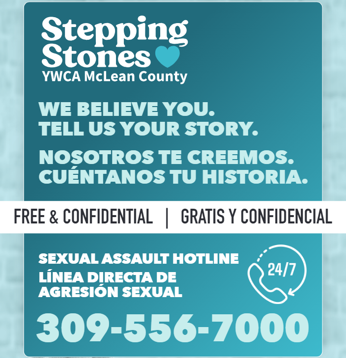 MSSmedia successful campus media campaigns - YWCA McLean County Stepping Stones OOH transit ad image crop