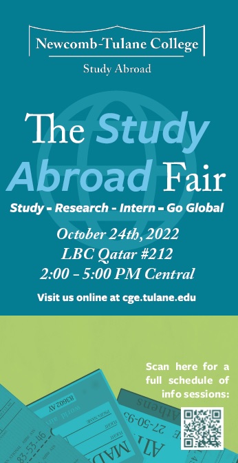 Tulane Study Abroad Fair Poster (cropped image)