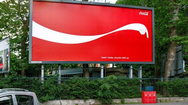 Outdoor billboard with Coca Cola logo
