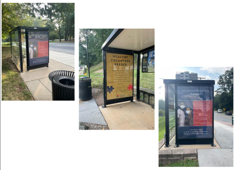 Successful campus media campaigns (campus recruitment campaigns) - Pharmaron bus shelter placements
